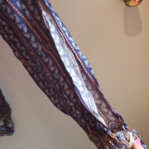 Wide Leg Bohemian Style Pants - Picture 2 of 3